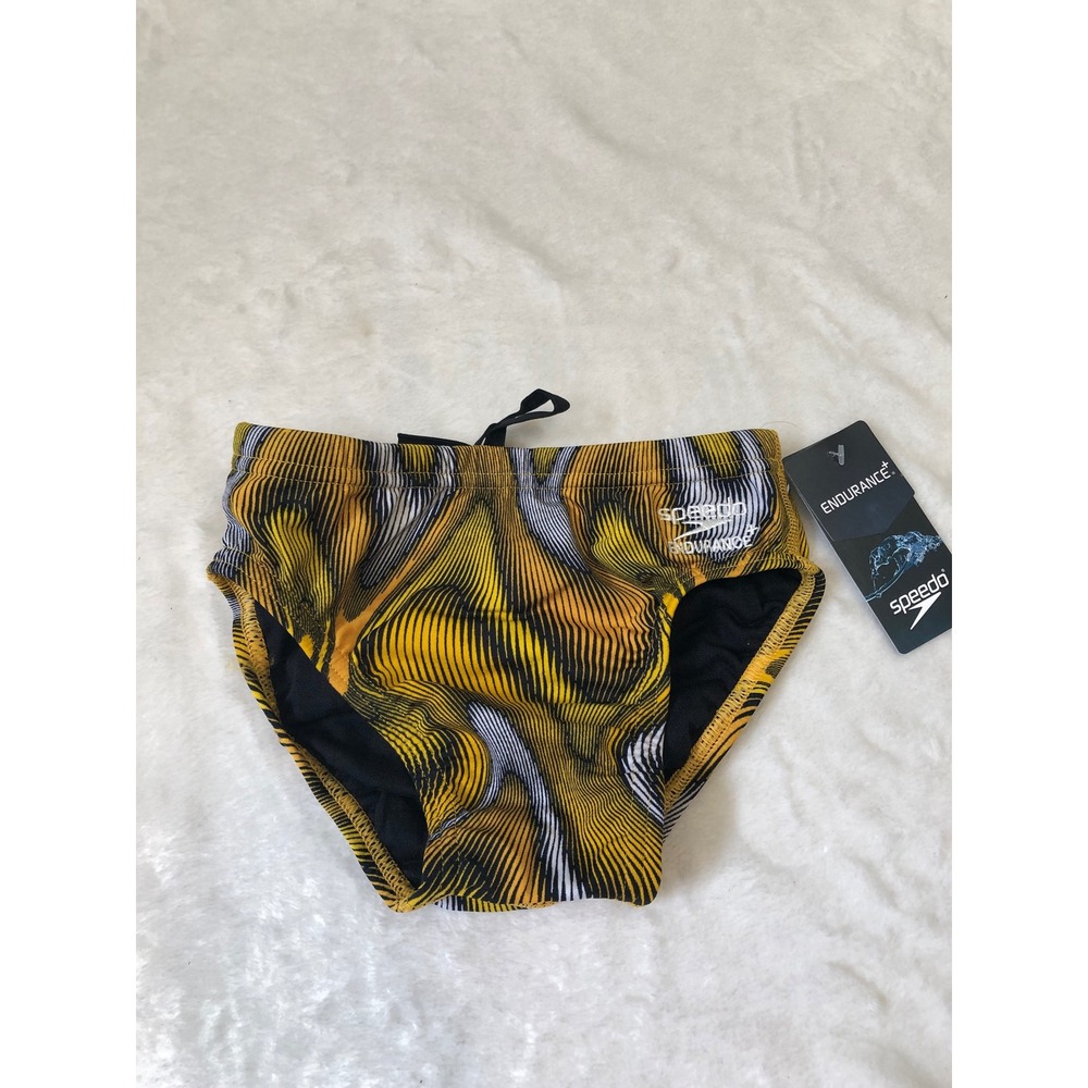 NEW Speedo Purpose Brief Boys 24 Team Gold Endurance+ Swim Suit 8003445705